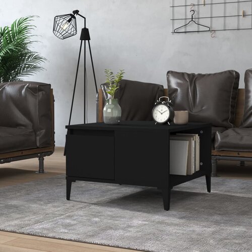 vidaXL Klubska mizica črna 55x55x36,5 cm inženirski les Cene