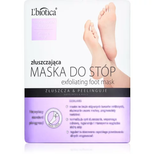 L´Biotica Masks eksfoliacijske nogavice za mehčanje in vlaženje kože stopal 40 ml