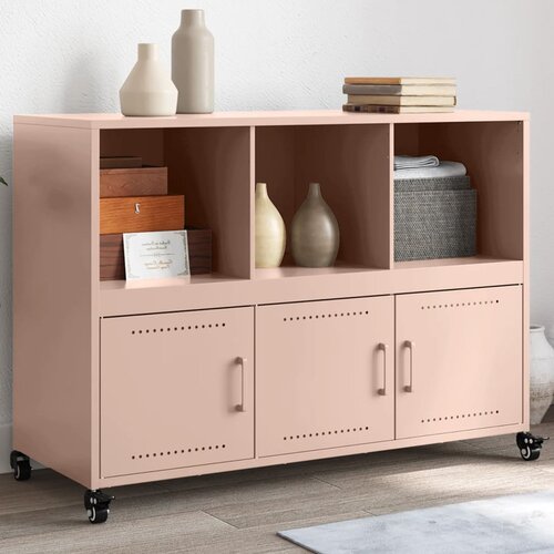 VidaXL Komoda roza 100,5x39x72 cm hladno valjano jeklo Slike