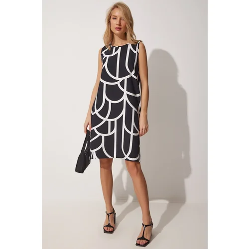  Women's Black Patterned Summer Dress