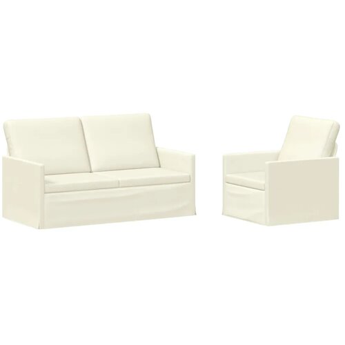  Set sofe 2 pcs Krem Kordura tekstil - Krem Jednostruka + Dvostruka (140 cm) Slike