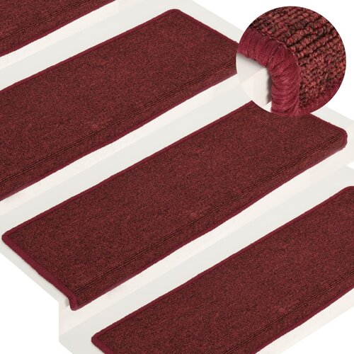 vidaXL Tepisi za stepenice 15 kom 65 x 25 cm mat crveni Cene