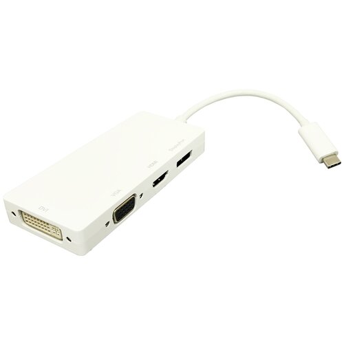 E-green Adapter USB 3.1 tip C (M) - Display Port + HDMI + VGA + DVI (F) beli Slike