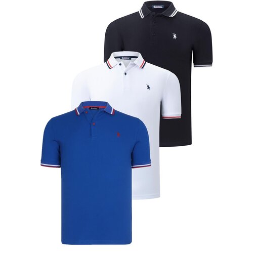 Dewberry TRIPLE SET T8594 MENS T-SHIRT-BLACK-WHITE-SAKS Cene