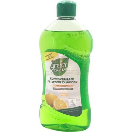 GREEN EMOTION Koncentrirani detergent za ročno pomivanje posode - Limona 500