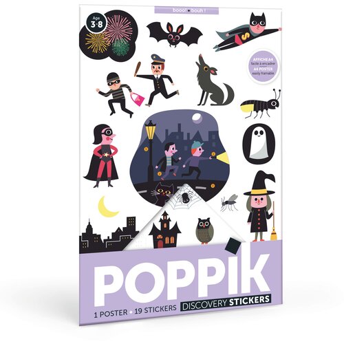 Poppik Edukativni poster s nalepnicama Mini otkrića BOOO! Crna boja Cene