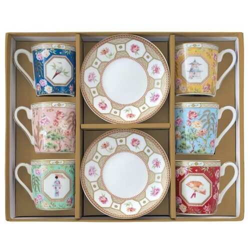 Easy Life Set skodelica za črno kavo s podstavkom Jardins d&amp;#039;Orient 100ml / 6 kos / porcelan, (5000199572) Slike