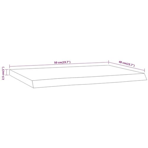 VidaXL Zidna polica 50x40x2,5 cm pravokutna bagremovo drvo živi rub Slike