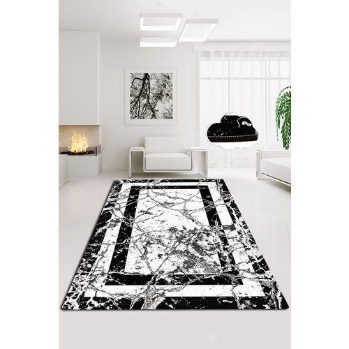 Conceptum Hypnose tepih Marmor v2, 80x120cm, Crno-beli Cene