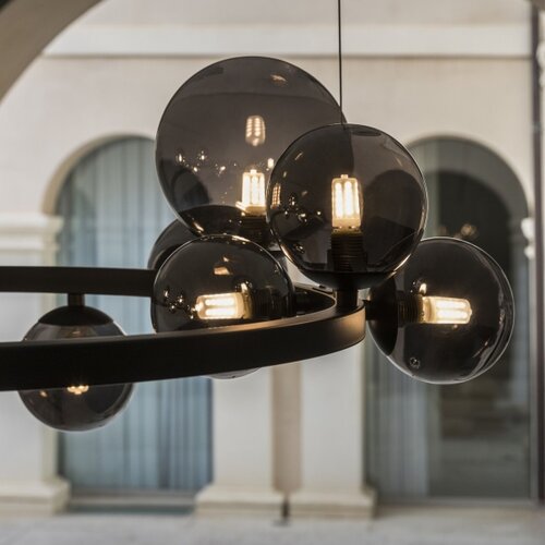 Ideal Lux led luster na sajli perlage 11xG9/3W/230V prečnik 73 cm crna/dimljena Slike