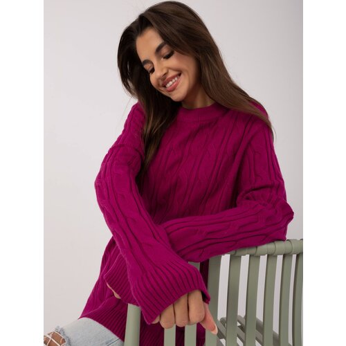 Fashion Hunters Dark purple longer sweater Cene