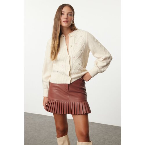 Trendyol Stone Soft Texture Knit Detailed Knitwear Cardigan Slike
