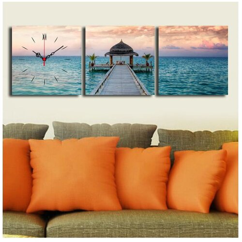 Wallity 3P2828CS-8 multicolor decorative canvas wall clock (3 pieces) Cene