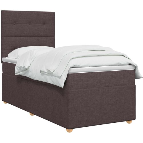  Boxspring krevet s madracem Tamno smeđa 100 x 200 cm Tkanina Slike