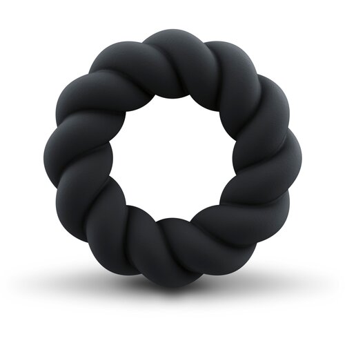 Rocks Off Twist Non Vibrating Liquid Silicone Ring Black Cene