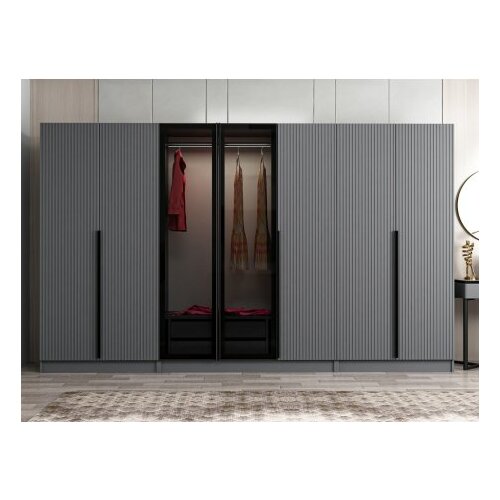 Hanah home Ormar Kale Plus 315x210x52cm Sivi Slike