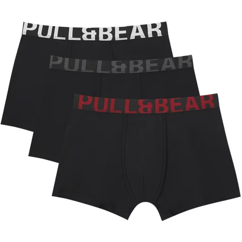 Pull&Bear Boksarice siva / rubin rdeča / črna / bela