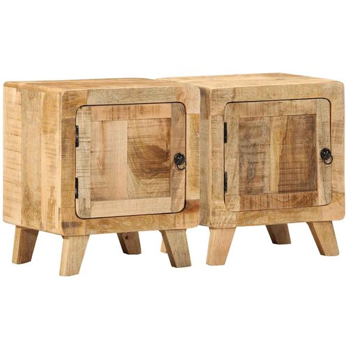 Furnova Nočna omarica 2 kosa 40x32x46 cm Masivni les Grobo Mango, (21928036) Slike