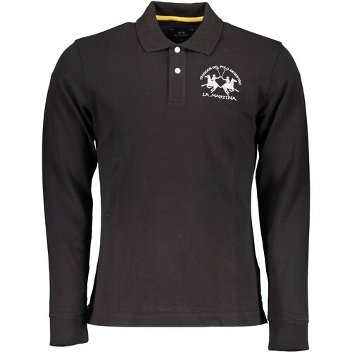 La Martina MEN&#39;S BLACK LONG SLEEVE POLO SHIRT Cene