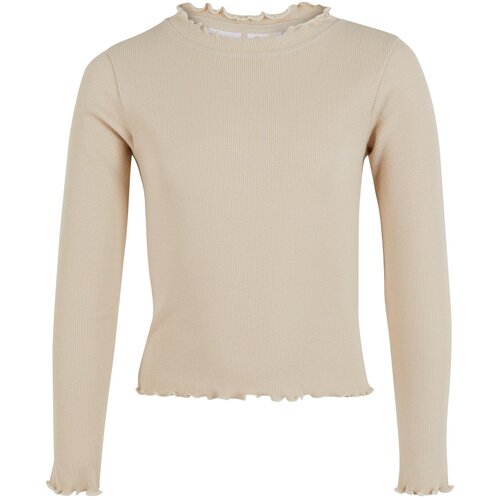 Urban Classics Girls' ribbed long-sleeved T-shirt beige Slike