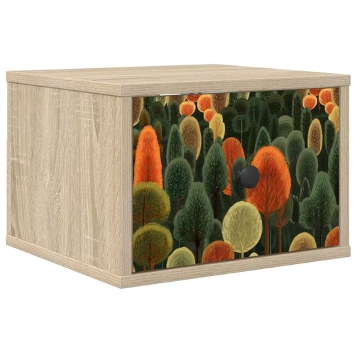  Wall-mounted noćni ormarić ZAANDAM Hrast sonoma 36 x 33 x 25 cm - Hrast sonoma Print &amp;scaron;ume 1 Slike