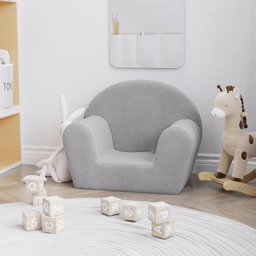 vidaXL Dječja sofa svjetlosiva od mekanog pliša Cijene