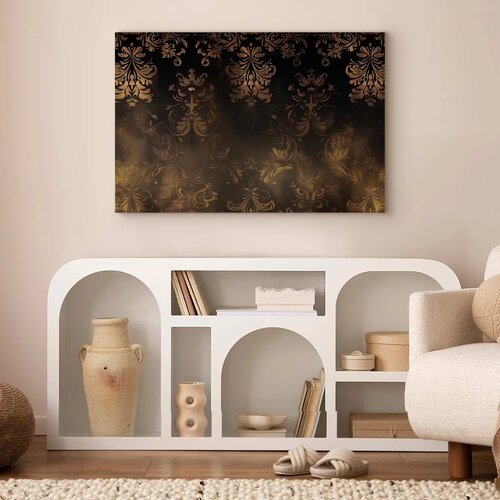  Slika - Baroque Ornaments in Patinated Gold and Browns: Retro Motif 90x60 Na talijanskom platnu Slike