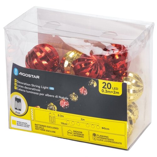 Aigostar LED svetlosni lanac 20xLED/3xAA 2m topla bela Slike