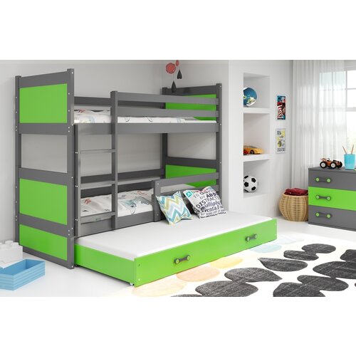BestBed Krevet na kat RICO s dodatnim leajem-Grafit-Zelena Slike