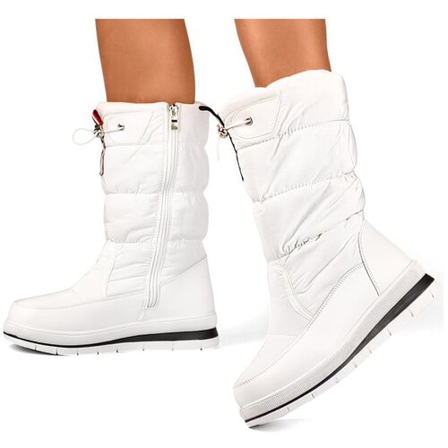 primohurt Women's white high snow boots, insulated winter boots with a drawstring Cene