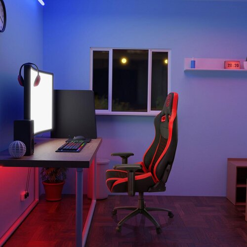 MID.YOU Gaming Stol Gamebreaker Sx 04, Črna, Rdeča Slike