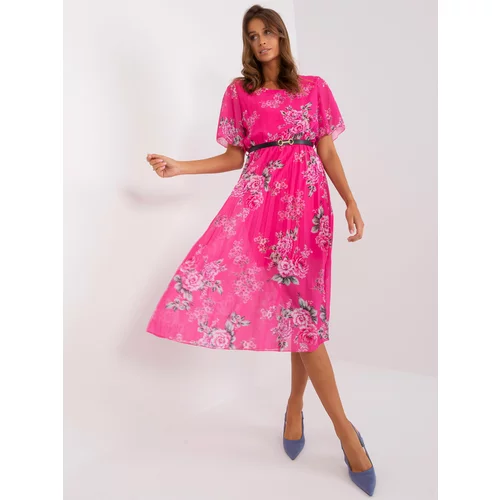 Fashion Hunters Dark pink floral dress in a romantic style