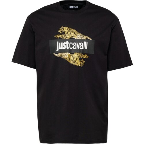 Just Cavalli Majica zlata / črna / bela Slike