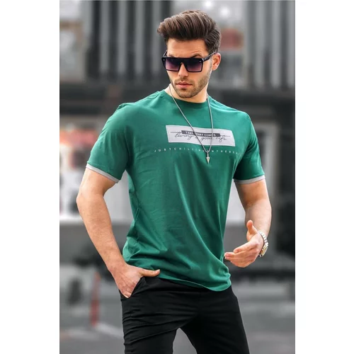 Madmext Men's Green Printed T-Shirt 5394