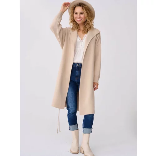 Blue Shadow Beige coat with pockets