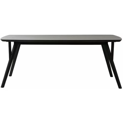 Light & Living Crni blagovaonski stol s pločom stola od bagrema 100x220 cm Quenza –