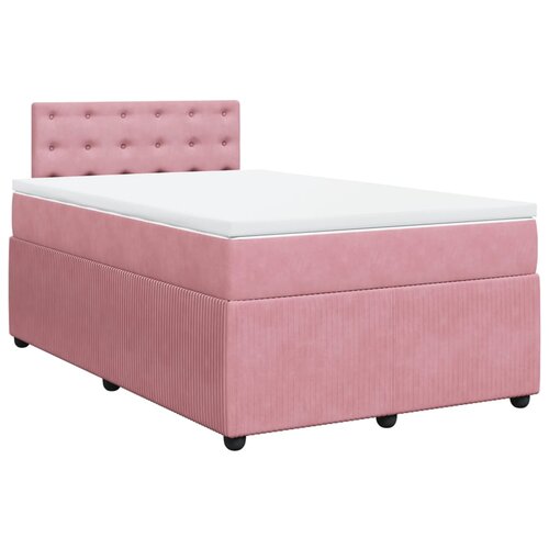 VidaXL Box spring postelja z vzmetnico roza 120x200 cm žamet, (21321212) Slike