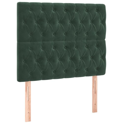Maison Chic Posteljno vzglavje - Vzglavna omarica 2 kosa temno zeleno 100x7x78/88 cm žamet, (22077386) Slike