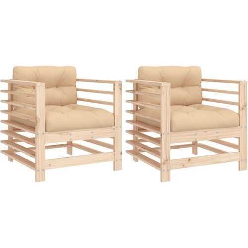 Maison Chic Vrtni stoli - Stol za vrt z blazino 2 kosa trdna borovina JS2555, (21876158) Slike