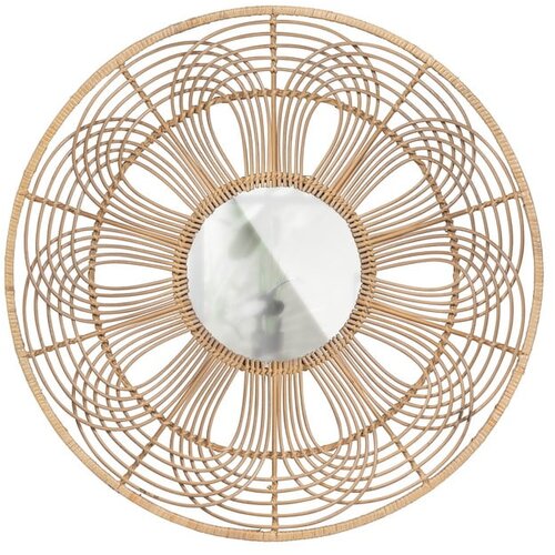 Basiclabel Stensko ogledalo z bambusovim okvirjem &amp;oslash; 76 cm Obi &amp;ndash; Slike