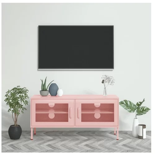  TV omarica roza 105x35x50 cm jeklo