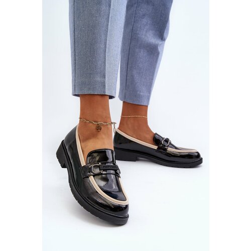 Kesi Women's patent leather shoes moccasins S.Barski black Slike