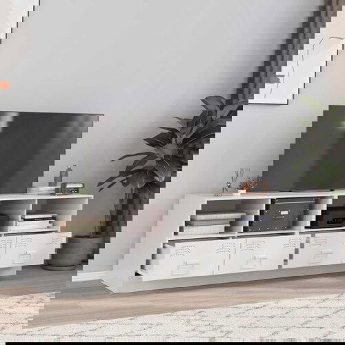 Furnova TV omarica 2 kosa bela 67x39x44 cm jeklo, (21922761) Slike
