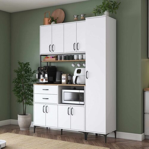 Hanah home JE260 vi&scaron;enamenski ormarić 160 &times; 218,6 &times; 45 cm, bela/orah Cene