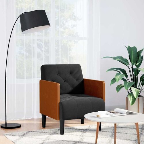 SOFA fotelja s naslonima za ruke crna 55 cm bar&scaron;unasta - Crna 1 Cijene