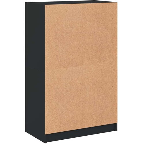  Visoka omara z vrati črna 68x37x109 cm inženirski les Slike