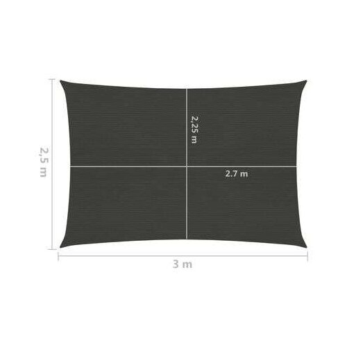  Senčno jadro 160 g/m&sup2; antracitno 2,5x3 m HDPE, (20610566) Cene