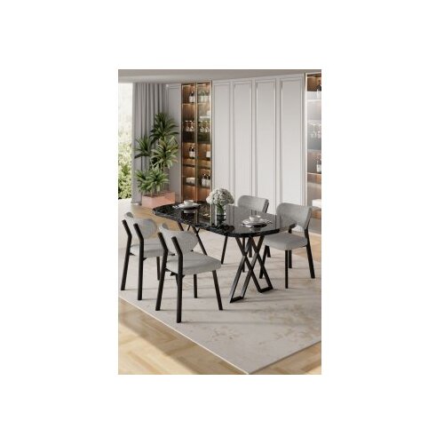 Hanah home trpezarijski set, 5 dijelova, siva Cijene