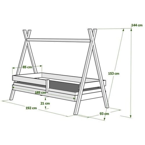  Drveni dječji krevet Tipi Plus - svijetlo drvo - 180x80 cm Slike