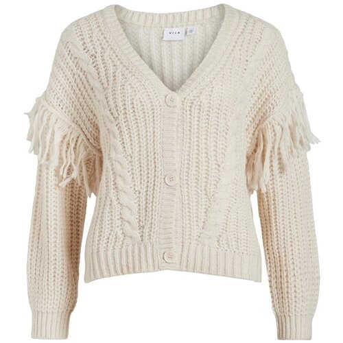 Vila Plašči Aksina Cardigan L/S - White Sand Bež Cene